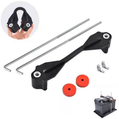 Car Rubber Battery Hold Down Clamp Holder Tie Down Bracket Black Hold Down Rack