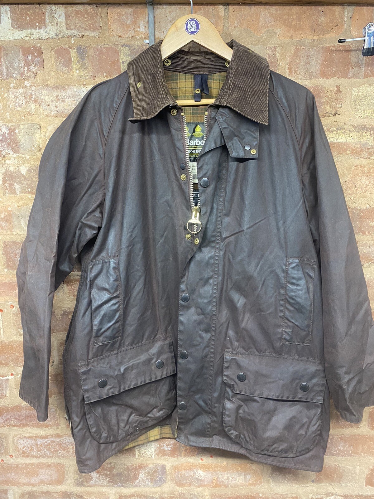 Barbour A190 Beaufort Wax Jacket Brown Size 40 Gem