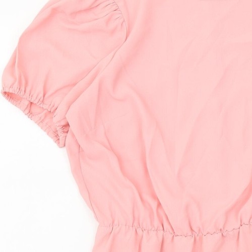 Dorothy Perkins Womens Pink Polyester Blend Blouse Size 14 Roll Neck - Peplum - Picture 11 of 12