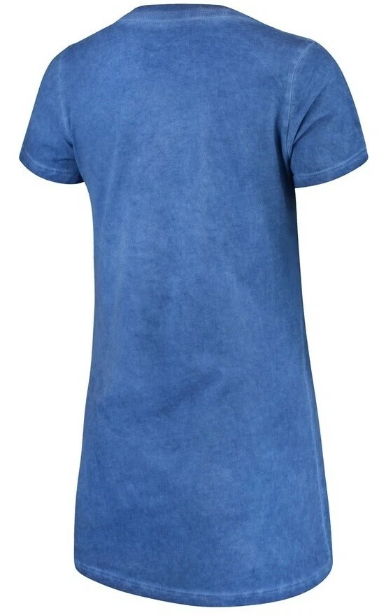 Camiseta azul premium para mujer New York Knicks Majestic Threads City Over Pop Foto 3 de 4