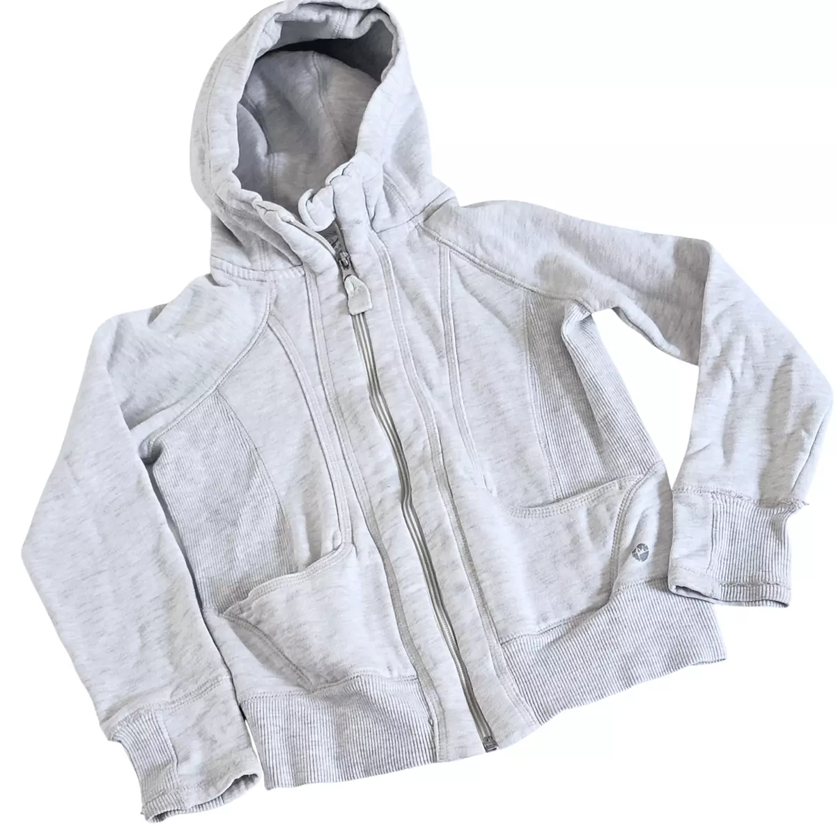 Girls Gray Thumb Hole Hoodie Hooded Jacket sz 7 8