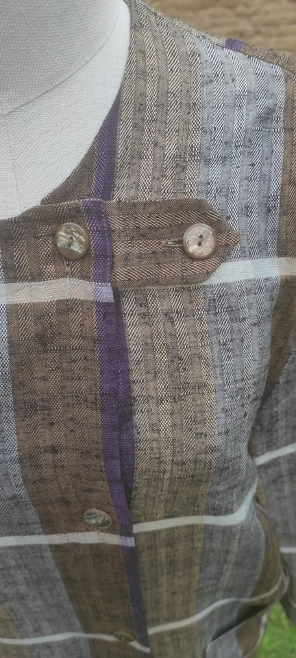 GIVENCHY Vintage Women's 2 Piece Silk Blend Check Skirt Suit Size 16 UK 44 EU — 第 3/4 张图片