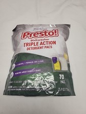 Amazon Brand - Presto! Triple Action Dishwasher Pacs, Lemon Scent, 70 Count