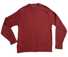 Vintage Robert Bruce unisex size L rust orange wool pullover sweater