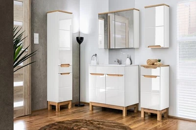 Design Badezimmer Möbel Bad Set Garnitur Schrank Waschbecken Badmöbelsets 5tlg. - Bild 1 von 4