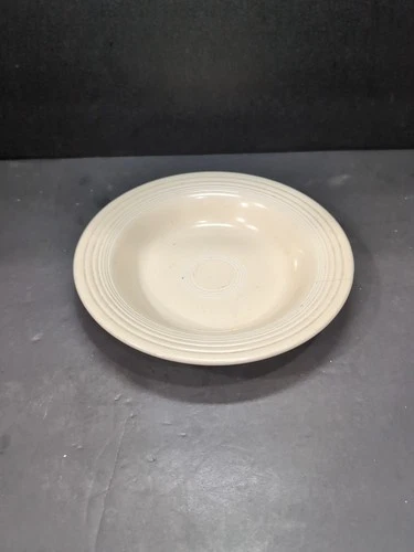Fiesta Ivory Soup Bowl, Vintage Deep Plate, 8.25" Homer Laughlin Dish Dinnerware