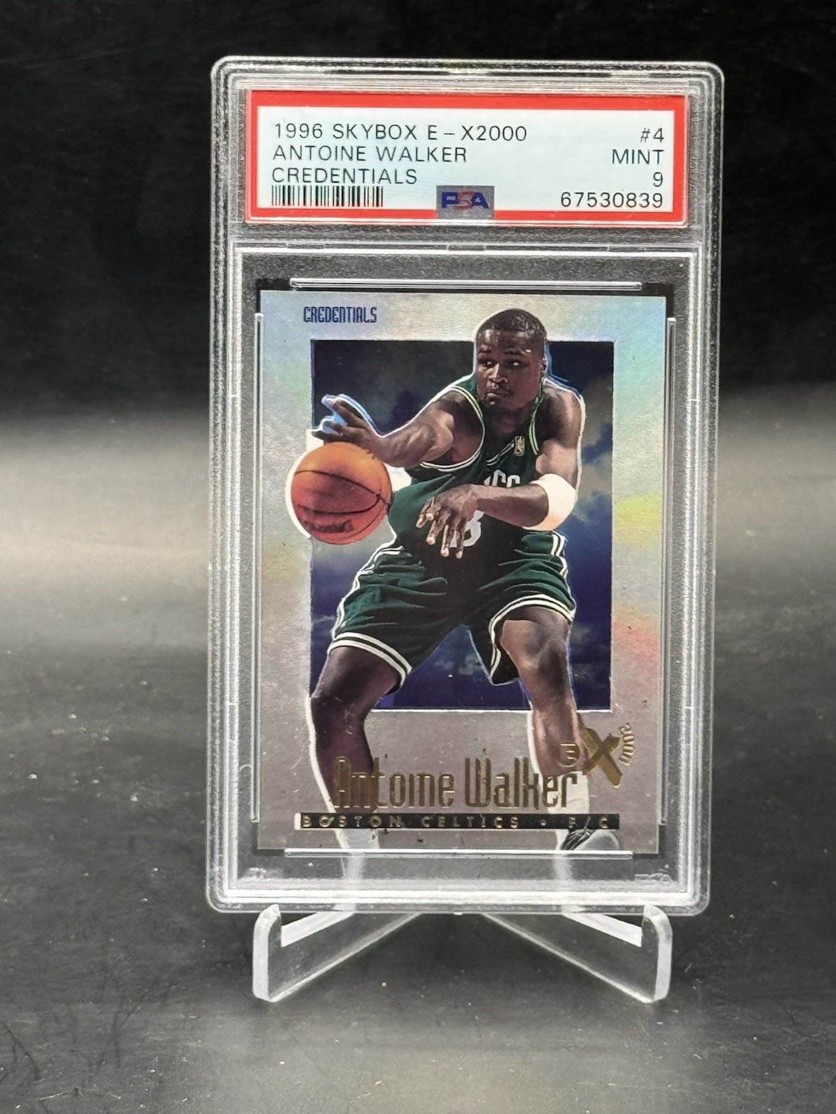 1996 E-X2000 Antoine Walker Rookie Credentials /499 PSA 9 Mint Celtics