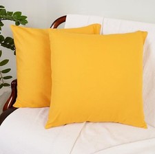 Cotton Throw Pillow Covers 24x24 Inch Set of 2 24" x 24" Pack of 2 Yellow