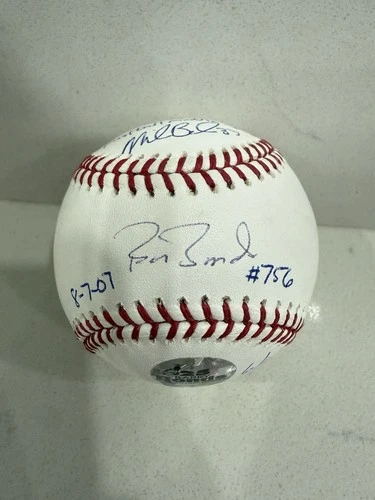 Barry Bonds Signed Baseball w/ Mike Bacsik 8/7/2007 756 Global Authentics 6/6