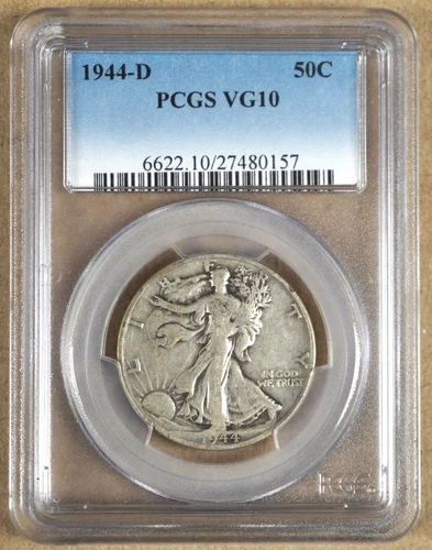1944-D WALKING LIBERTY HALF DOLLAR PCGS VG10 480157