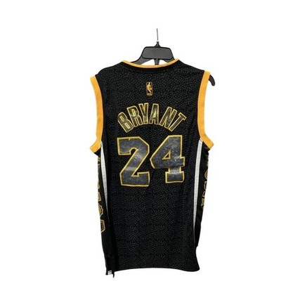 Adidas Mens Lakers Kobe Bryant 24 Commemorative Jersey Black Mamba Snakeskin L