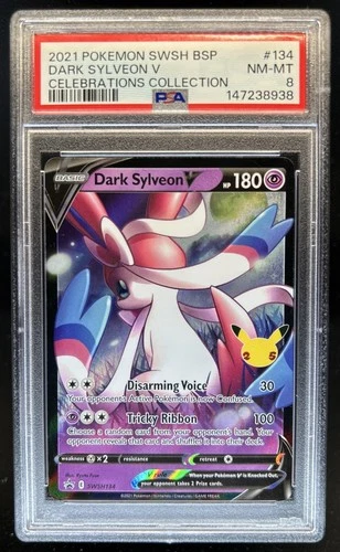 Pokemon SWSH Black Star Promos Dark Sylveon V 2021 #SWSH134 PSA 8