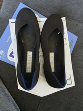 Rothys The Flat Ballet Black Knit Classic Casual Shoes Womens W8