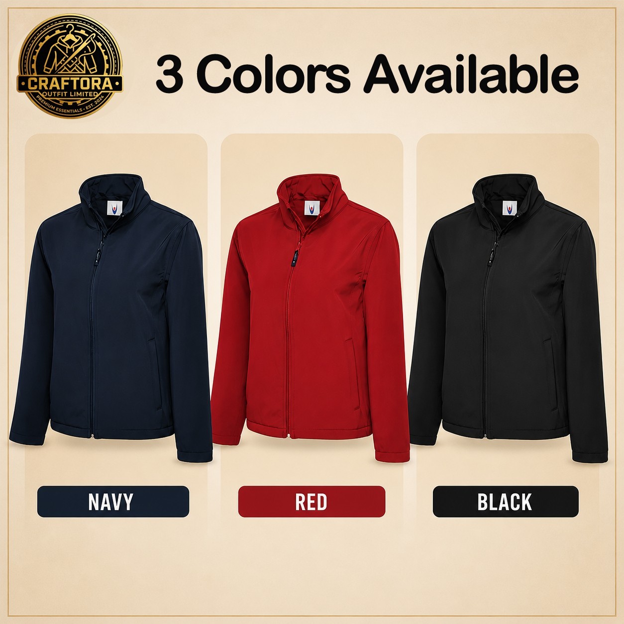 Personalised Soft Shell Jacket Full Zip Custom Printed Logo Workwear UC612 image 2