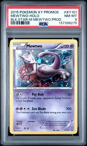 POKEMON XY BLACK STAR PROMO MEWTWO EX #XY101 PSA 8 NEAR MINT #137398275