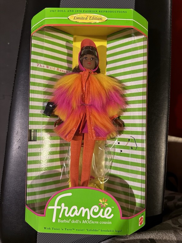 1996 Mattel  "The Wild Bunch" African-American Francis and 1970 fashion. Repo