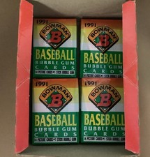 1991 Bowman Baseball Bubble Gum Cards Lot Of 14 Packs In Box