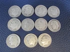 1952 D Roosevelt Dimes 90% Silver - Lot Of 11 Condition Varies a