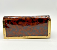 Tory Burch Tortoise Print Clutch/ Gold Trim/ Sunglass Eyeglass Case/ Make-up