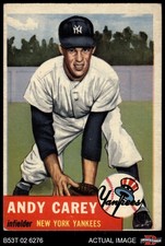 1953 Topps #188 Andy Carey Yankees RC 4 - VG/EX