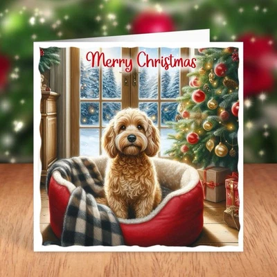 FAT CAT & LAZY DOG Cockapoo Dog Christmas Card