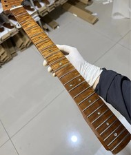 25.5inch Gloss AAA 22 frets Roasted flame maple electric guitar neck Parts
