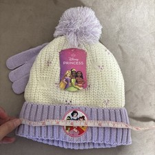 Disney Princess Girls Pink 2Piece Beanie Hat Glove Set NWT Free Shipping
