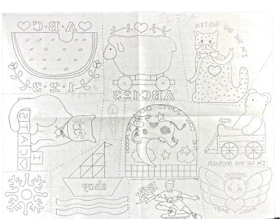 FC&A Iron On Transfer Pattern Watermelon Lamb Skateboarder Bear Cow Moon Cat