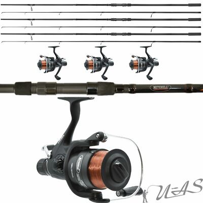 SPAR SET 3 X Karpfen Set 3,60m Rute 2,5LBS & Freilauf Rolle Mitchell GT Kva