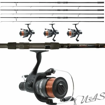SPAR SET 3 X Karpfen Set 3,60m Rute 2,5LBS & Freilauf Rolle Mitchell GT Kva