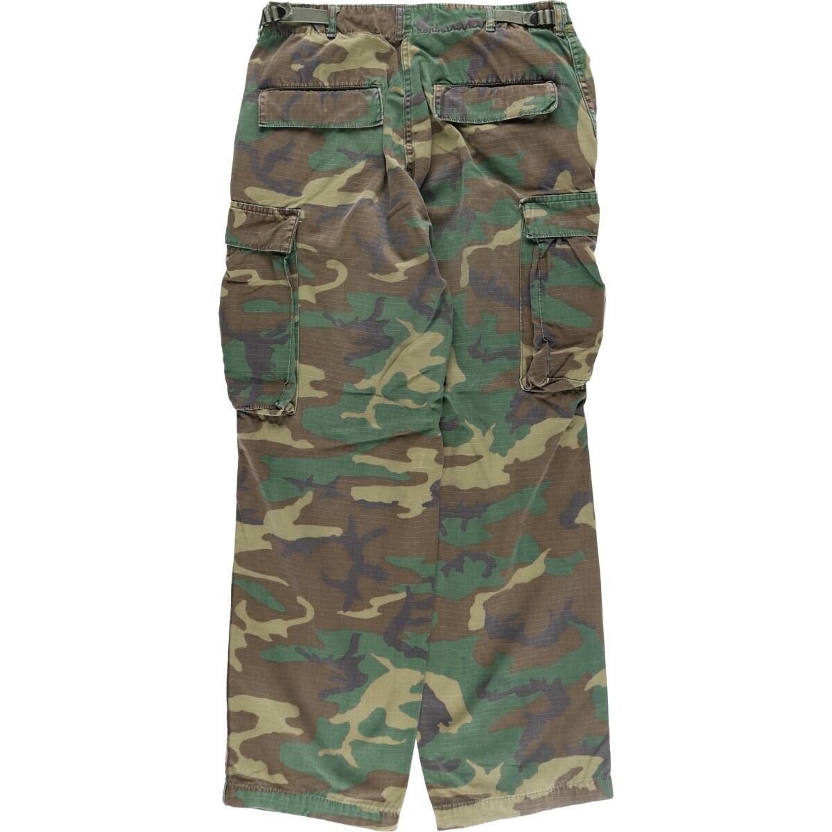 個人装備 WOODLAND CAMO CARGOS Camouflage Woodland Camo Ripstop Cotton Military Cargo Pants