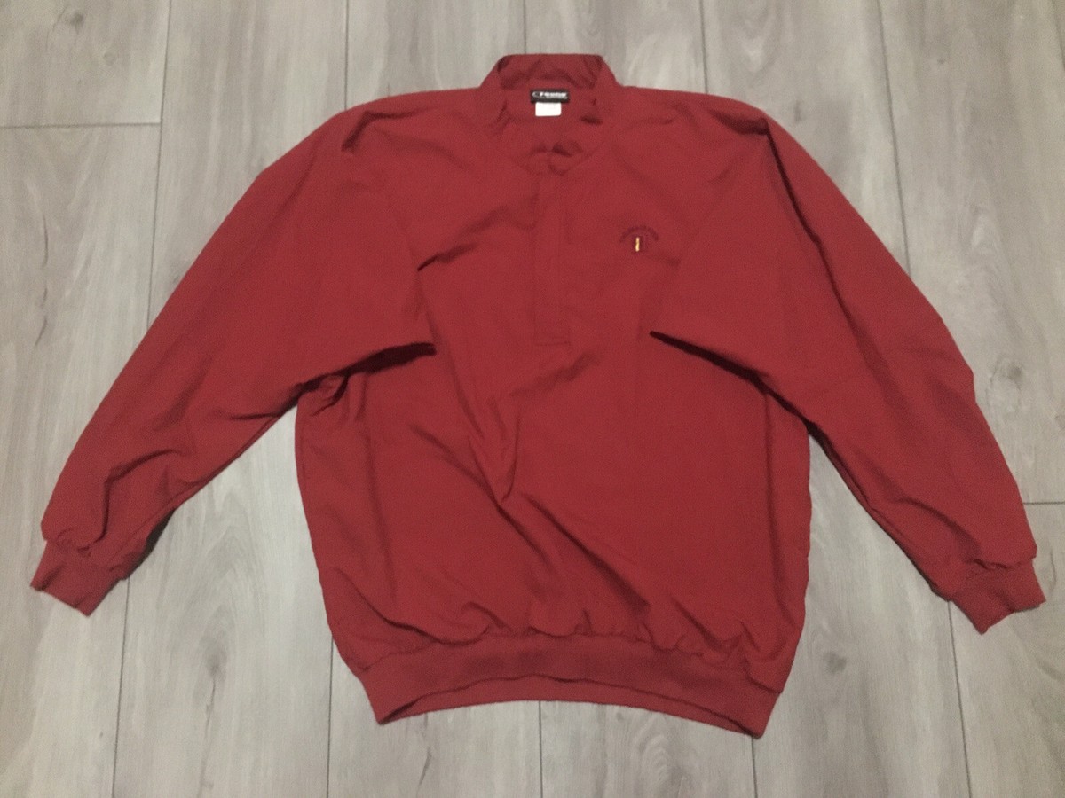 Vintage Roche Sports XXL Mens Pullover Jacket Maroon USA