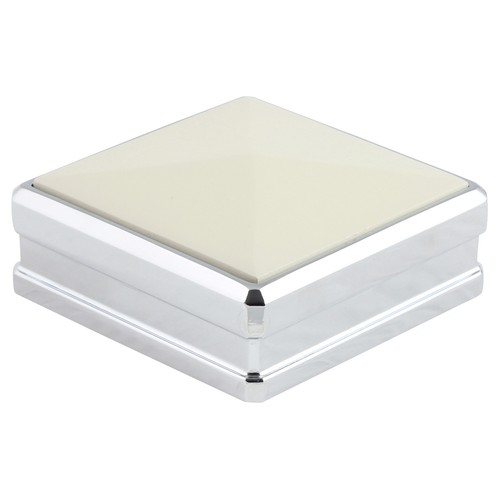 Solution Newel Cap 90mm Chrome/Nickel & Walnut Oak Hemlock White Primed