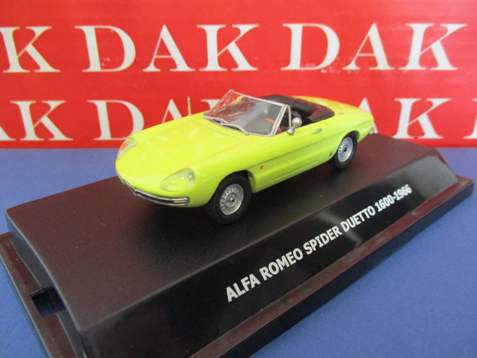 Die cast 1/43 Modellino Auto Alfa Romeo Spider Duetto 1600 Giallo 1966 Maxi Car - Immagine 2 di 4