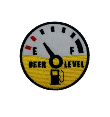 Beer Level Fuel Gauge Patch Iron On Almost Empty 2.5 