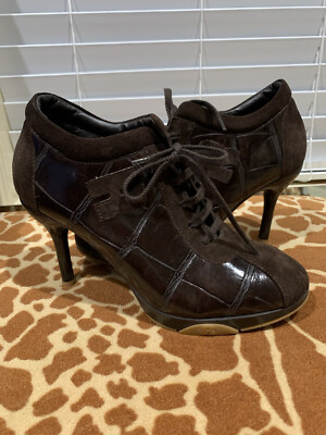 RUCO LINE BROWN LACE UP HEELS SHOES 37