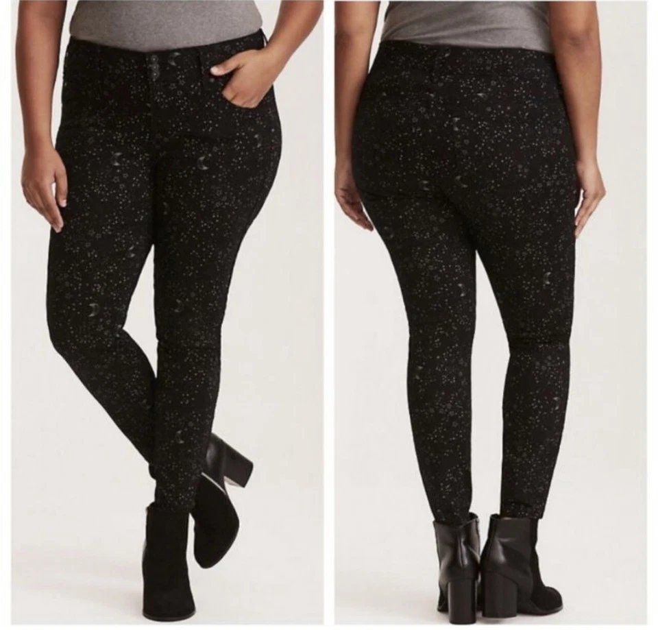TORRID Denim Jegging Black Star Print Celestial Size 10XS - Image 2 of 4