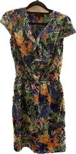 Jessica Simpson Tropical Floral Dress With Pockets, Ruffle and Zipper Size S