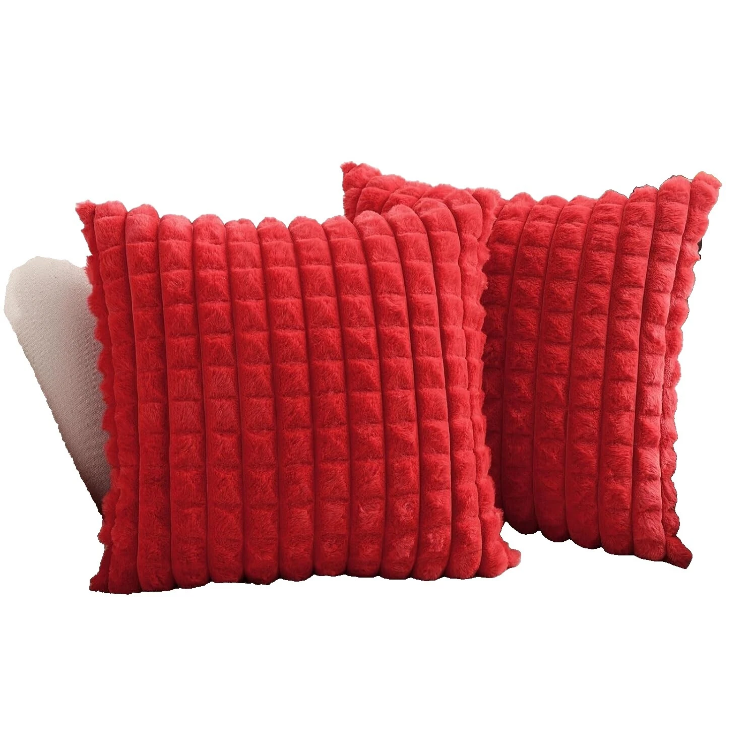 Faux Fur Plaid Nature Pillows