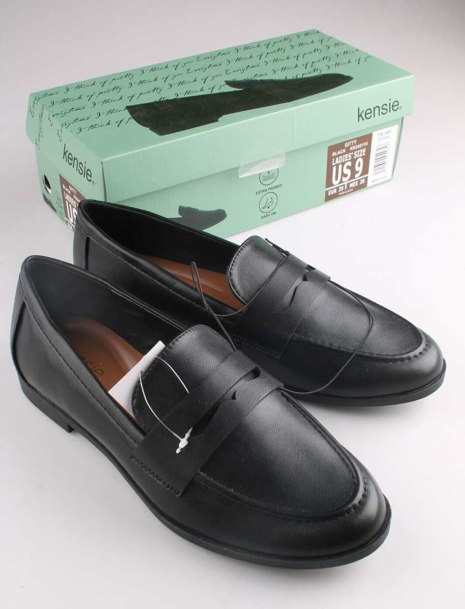 Kensie Womens Shoes Black 6 7 7.5 8.5 9 Loafer Slipon Padded