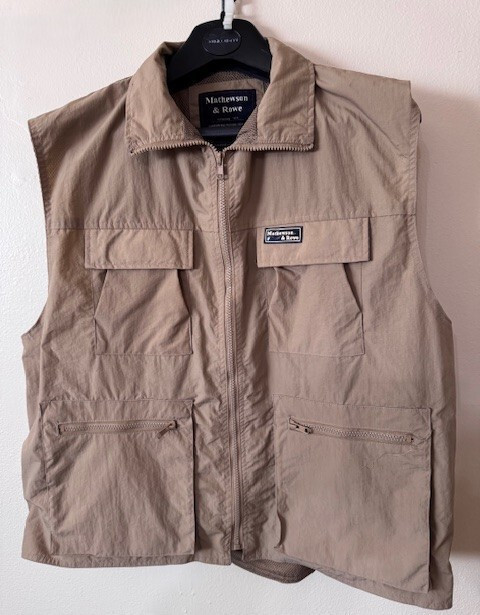 FILA Gilet vintage Mathewson & Rowe da viaggio safari sportivo cachi XL