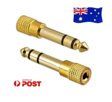 3.5mm Socket to 6.5mm Male Jack Plug Audio Stereo Adaptor Headphone Adapter AU
