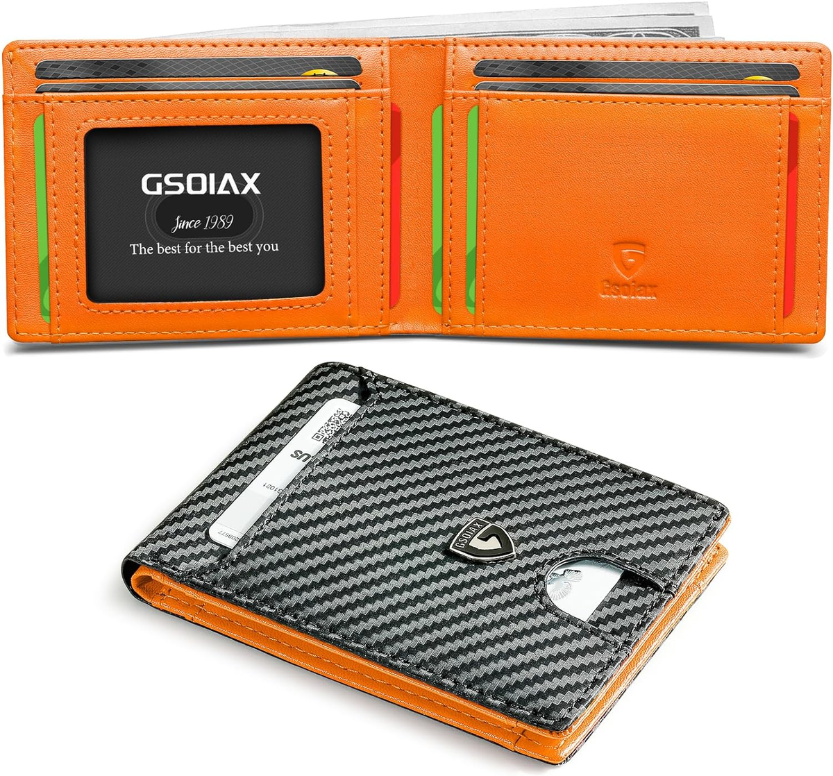 Billetera Hombre Cuero India Diseño Sólido Cartera Delgada De Cuero Genuino Para Hombre - Con Ventana De Identificación Plegable Y Bloqueo RFID, Estilo Bifold Billetera Acceso Denied