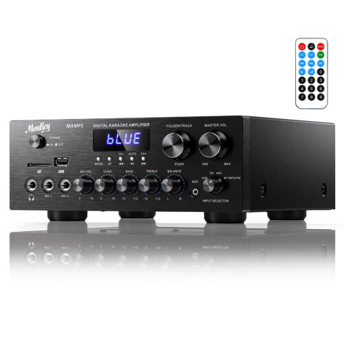 🔊 Moukey Audio Power Amplifier Bluetooth Home Stereo Receiver 400W 2 Channel - Foto 1 di 17