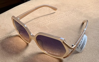 Rosegold Drop Earring & Tahari Sunglasses SET Tahari Oversized Sunglasses Nude Rose Gold Frame Rose  main image 4