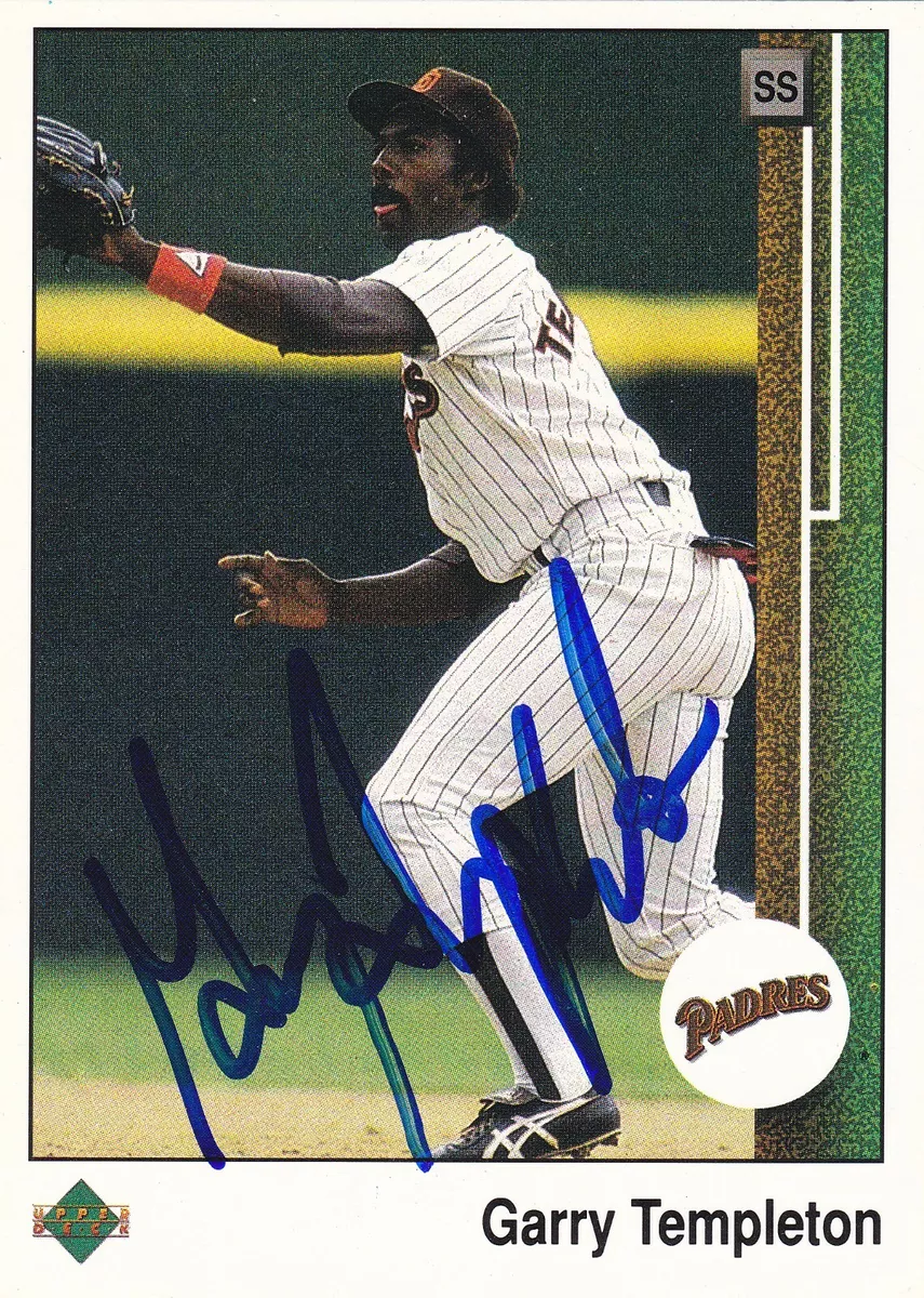 Garry Templeton autographed baseball card (San Diego Padres