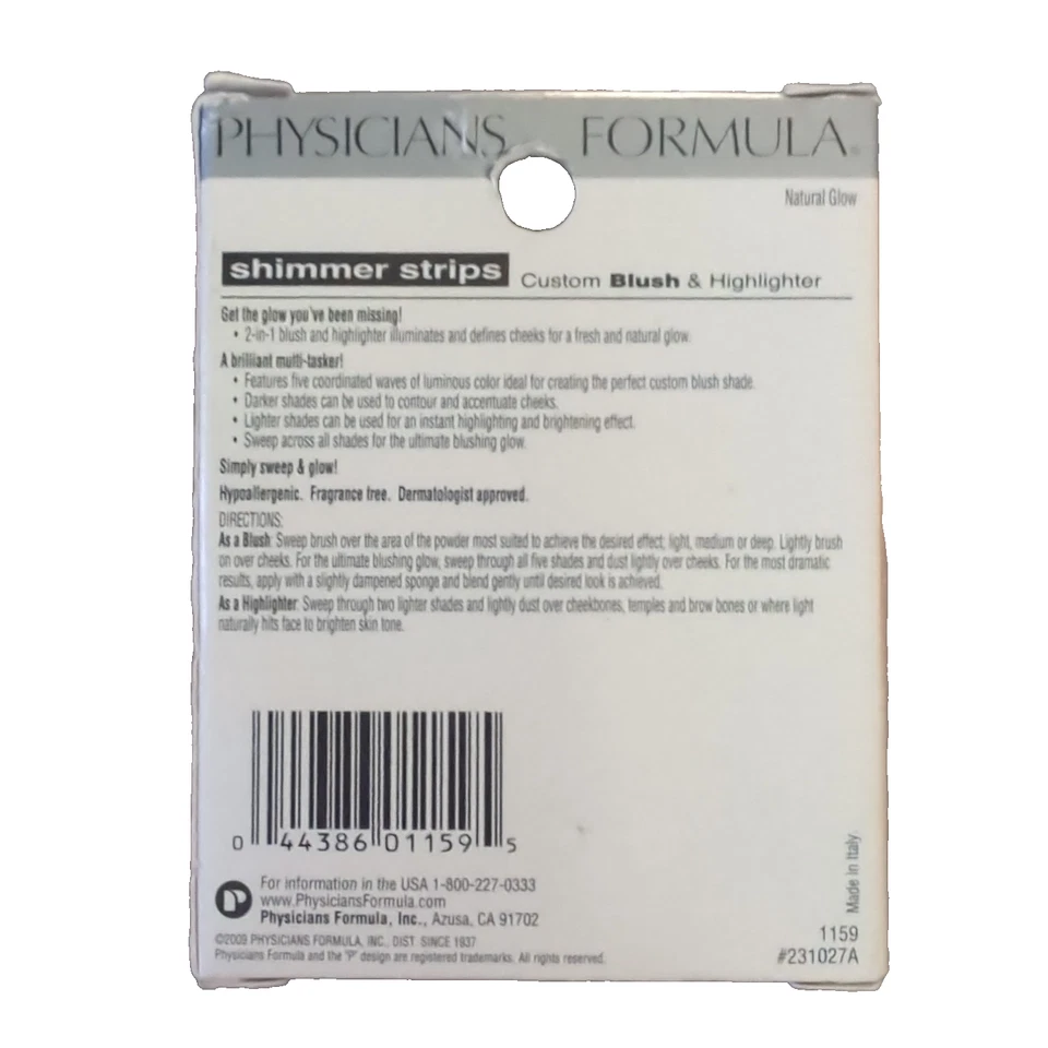 PHYSICIANS FORMULA Shimmer Strips Blush + Highlighter NATURAL GLOW 1159 0.26oz - Image 2 of 2