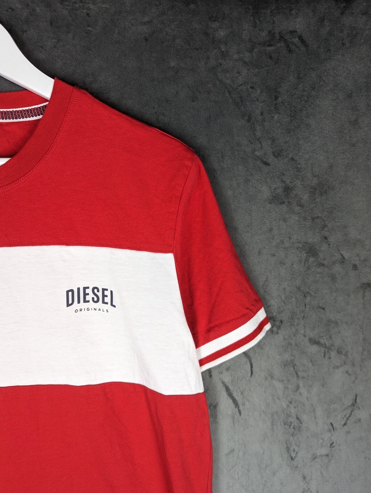 Diesel T Shirt Size Medium Red 100% Cotton Logo Designer Short sleeve Men’s image 6