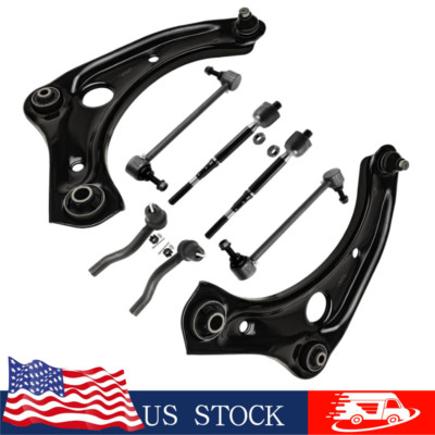 8pcs Front Lower Control Arms w/Ball Joints Sway Bar For 2012-2019 Nissan Versa