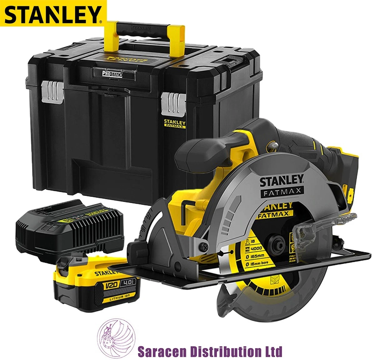 STANLEY FATMAX V20 18v CORDLESS CIRCULAR SAW, 1 x 4.0Ah - SFMCS500M1KQ-GB